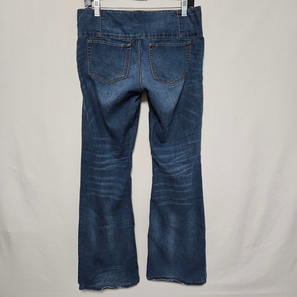 Rocks & Indigo Mid-Rise 6 Button Flare Boho Retro Y2K Style Bell Bottom SZ 7 - Picture 2 of 12